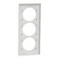 Plaque blanche Schneider Odace Styl 3 postes verticaux entraxe 57mm 