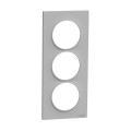 Plaque aluminium Schneider Odace Styl 3 postes verticaux entraxe 57mm 