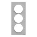 Plaque aluminium Schneider Odace Styl 3 postes verticaux entraxe 57mm 