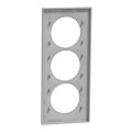 Plaque aluminium Schneider Odace Styl 3 postes verticaux entraxe 57mm 
