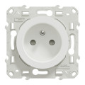 Prise de courant 2P+T blanc Schneider Odace connexion à vis fixation à griffes