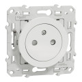 Prise de courant 2P+T affleurante blanc Schneider Odace connexion rapide Fixation à griffes