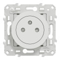 Prise de courant 2P+T affleurante blanc Schneider Odace connexion rapide Fixation à griffes