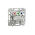 Prise de courant 2P+T affleurante blanc Schneider Odace connexion rapide Fixation à griffes