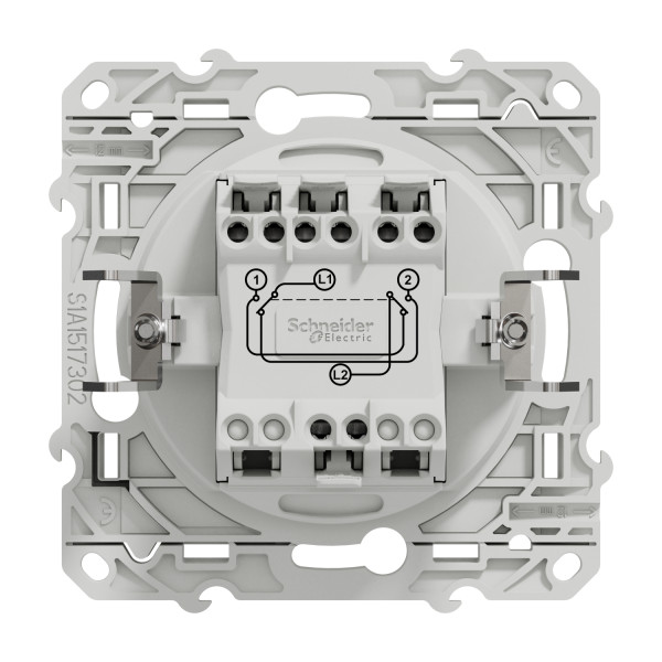 Schneider Odace permutateur Blanc, 10 A, à griffes