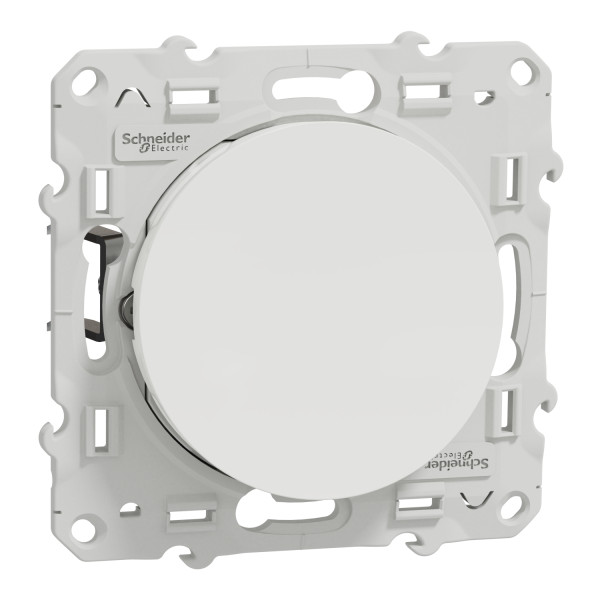 Poussoir blanc Schneider Odace 10A fixation à griffes