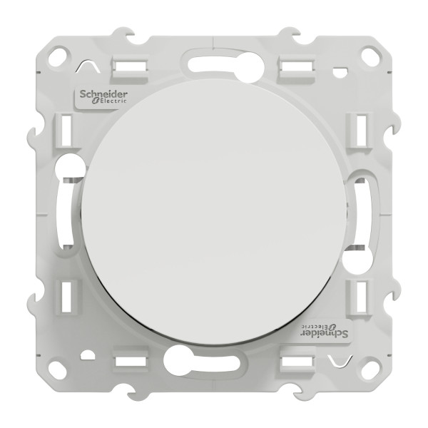 Poussoir blanc Schneider Odace 10A fixation à griffes