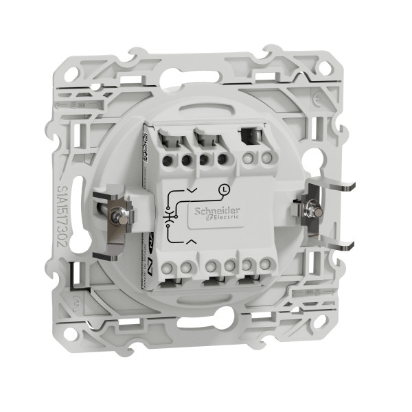 Poussoir blanc Schneider Odace 10A fixation à griffes