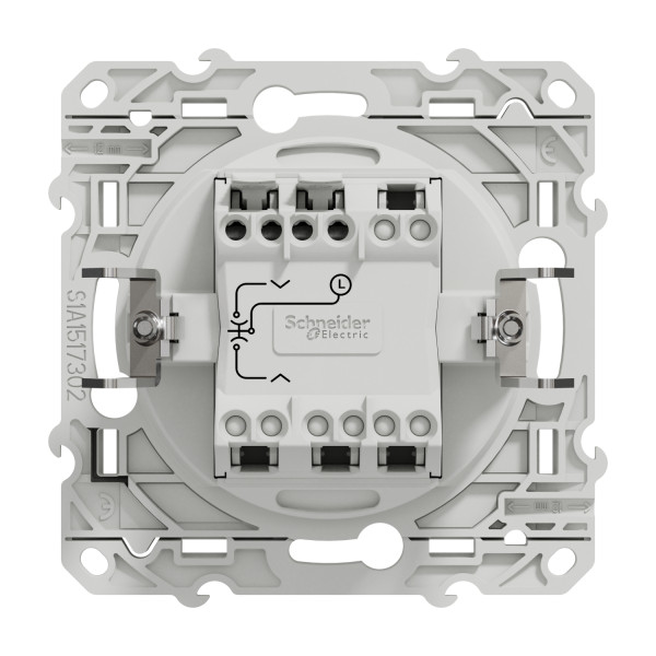 Poussoir blanc Schneider Odace 10A fixation à griffes