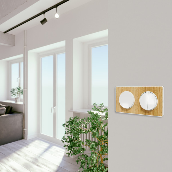 Poussoir blanc Schneider Odace 10A fixation à griffes