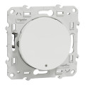 Poussoir lumineux blanc Schneider Odace Localisation avec LED bleu 0,15mA fixation à griffes