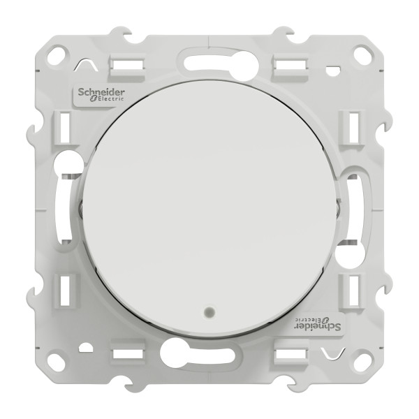 Poussoir lumineux blanc Schneider Odace Localisation avec LED bleu 0,15mA fixation à griffes