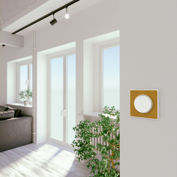 Poussoir lumineux blanc Schneider Odace Localisation avec LED bleu 0,15mA fixation à griffes