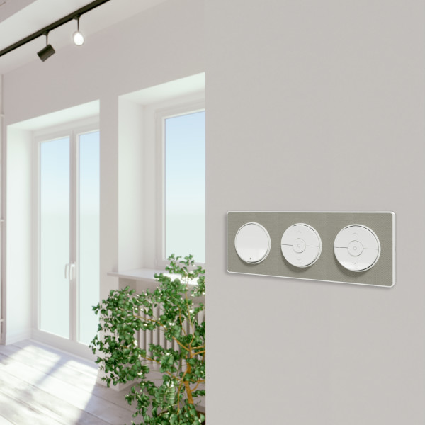 Poussoir lumineux blanc Schneider Odace Localisation avec LED bleu 0,15mA fixation à griffes