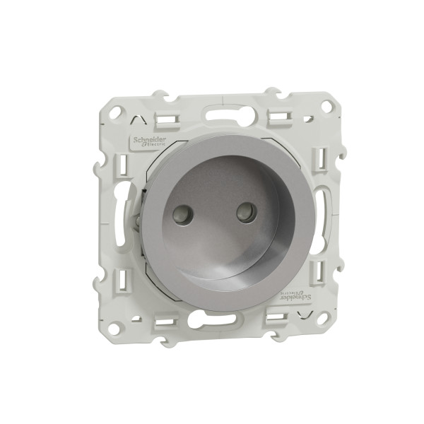 Prise de Courant 2P Aluminium Fixation à Vis Odace Schneider – Connexion Rapide