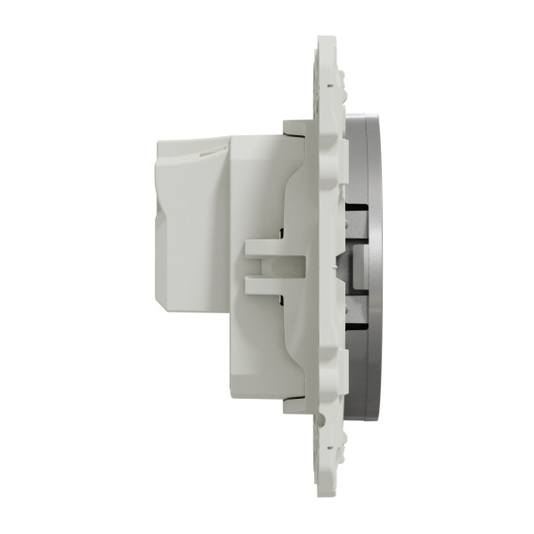 Prise de courant 2P aluminium Schneider Odace connexion rapide fixation à vis 