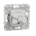 Prise de courant 2P+T aluminium Schneider Odace bornes traversantes, 3 repiquage, fixation à vis
