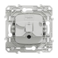 Prise de courant 2P+T aluminium Schneider Odace bornes traversantes, 3 repiquage, fixation à vis