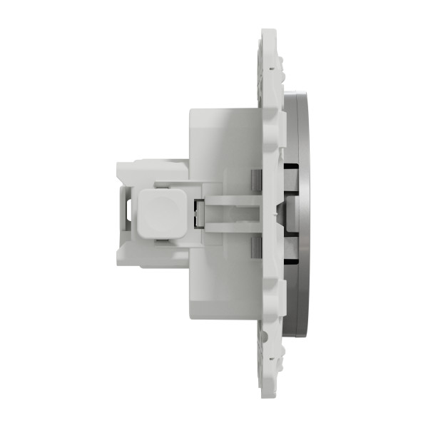 Prise de courant 2P+T aluminium Schneider Odace bornes traversantes, 3 repiquage, fixation à vis