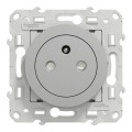 Prise de courant 2P+T affleurante aluminium Schneider Odace connexion rapide fixation à vis