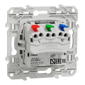Prise de courant 2P+T affleurante aluminium Schneider Odace connexion rapide fixation à vis