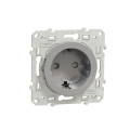 Prise de courant 2P+T aluminium Schneider Odace standard allemand fixation à vis