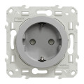 Prise de courant 2P+T aluminium Schneider Odace standard allemand fixation à vis