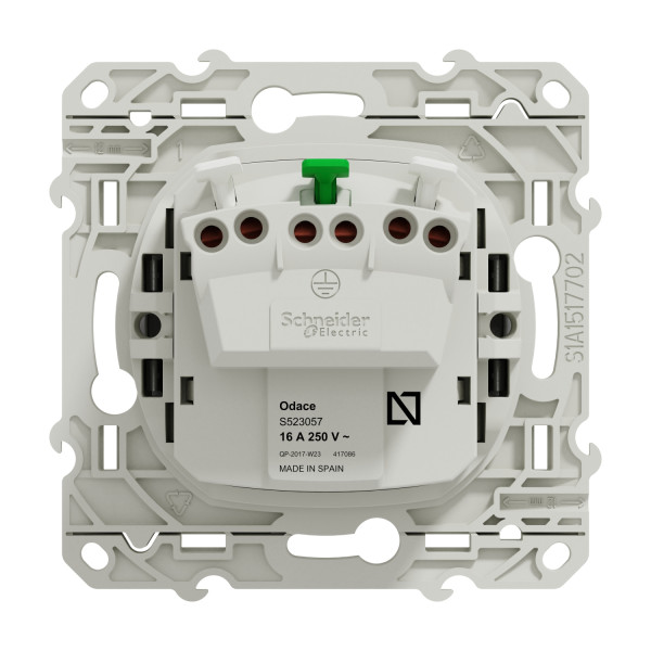 Prise de courant 2P+T aluminium Schneider Odace standard allemand fixation à vis