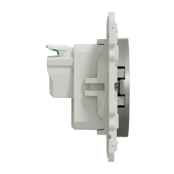 Prise de courant 2P+T aluminium Schneider Odace standard allemand fixation à vis