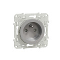 Prise de courant 2P+T aluminium Schneider Odace 2 connexions rapides par pôle fixation à vis