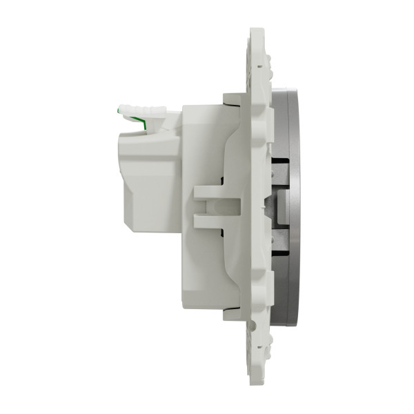 Prise de courant 2P+T aluminium Schneider Odace 2 connexions rapides par pôle fixation à vis