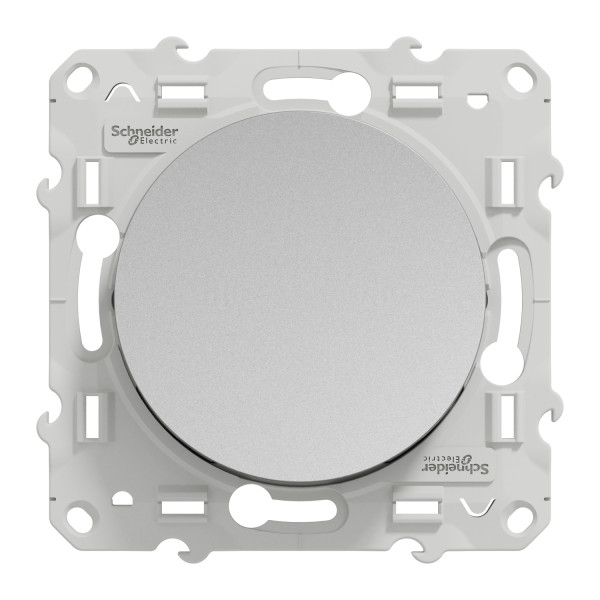 Interrupteur va-et-vient aluminium Schneider Odace 10A connexion rapide fixation à vis