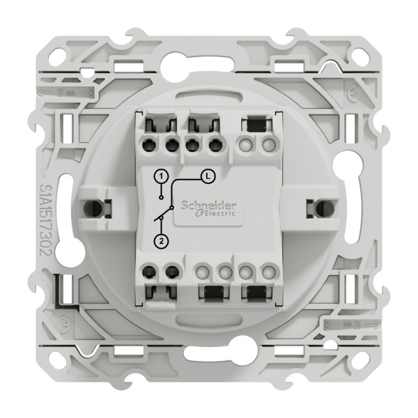 Interrupteur va-et-vient aluminium Schneider Odace 10A connexion rapide fixation à vis