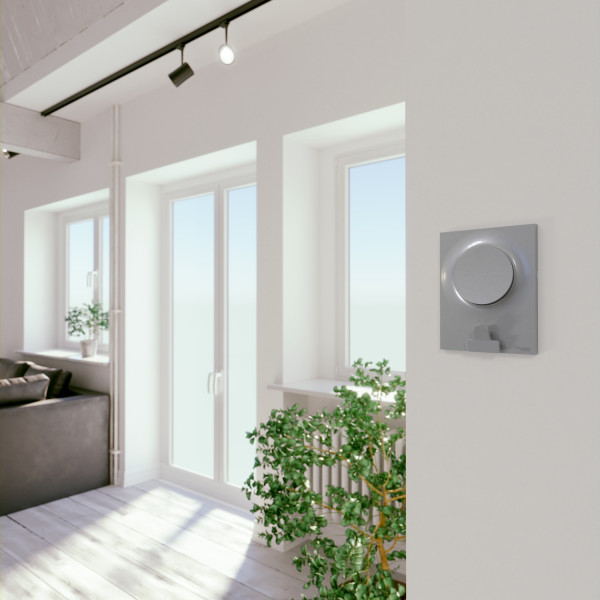 Interrupteur va-et-vient aluminium Schneider Odace 10A connexion rapide fixation à vis