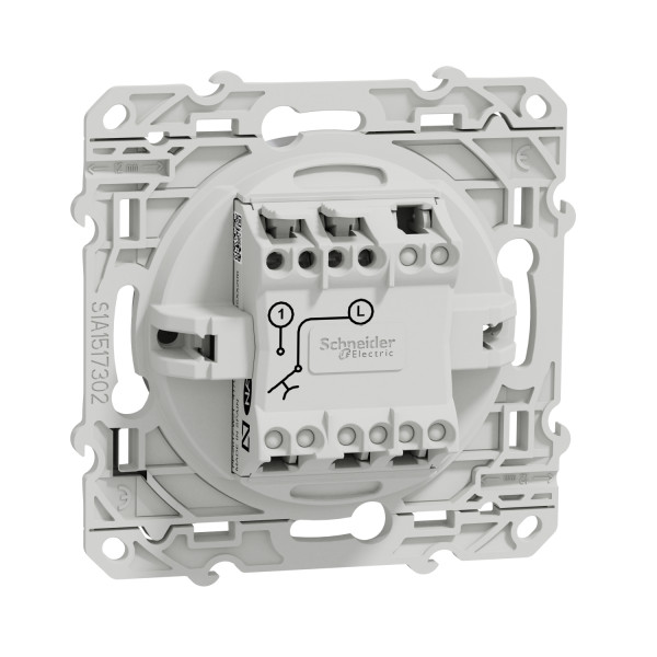 Poussoir aluminium Schneider Odace 10A fixation à vis