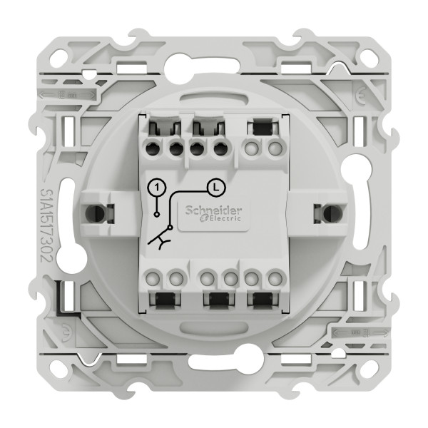 Poussoir aluminium Schneider Odace 10A fixation à vis