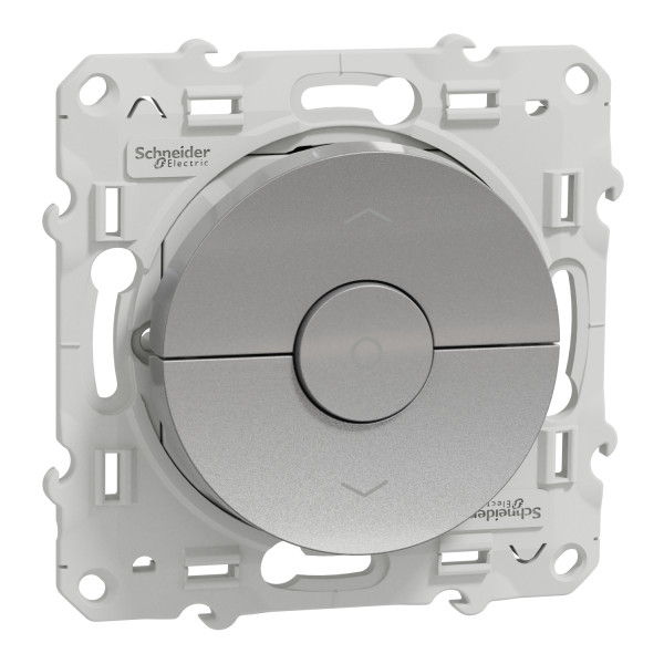 Interrupteur Aluminium 3 Boutons Montée/Descente/Stop pour Volets Roulants Odace Schneider