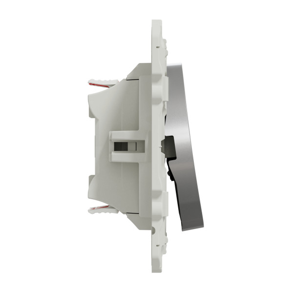 Interrupteur ou va-et-vient double aluminium Schneider Odace fixation à griffes
