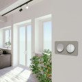 Interrupteur ou va-et-vient double aluminium Schneider Odace fixation à griffes