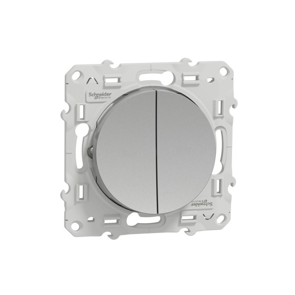 Poussoir double aluminium Schneider Odace connexion rapide fixation à vis