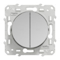 Poussoir double aluminium Schneider Odace connexion rapide fixation à vis