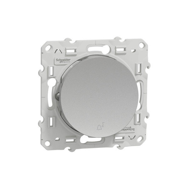 Poussoir aluminium Schneider Odace 10A à fermeture