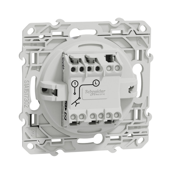 Poussoir aluminium Schneider Odace 10A à fermeture