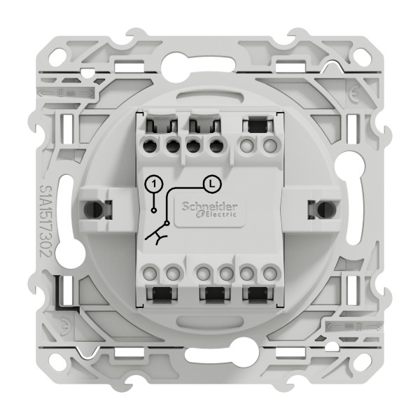 Poussoir aluminium Schneider Odace 10A à fermeture