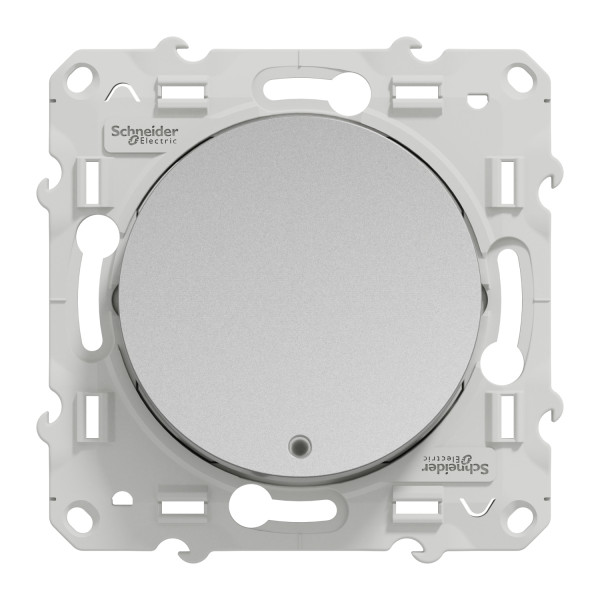 Va-et-vient lumineux aluminium Schneider Odace localisation ou témoin LED orange 1,5mA