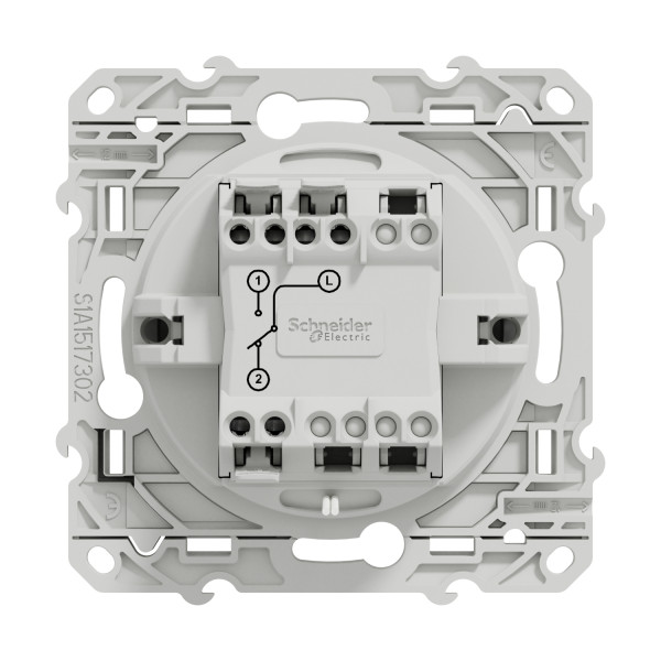 Va-et-vient lumineux aluminium Schneider Odace localisation ou témoin LED orange 1,5mA