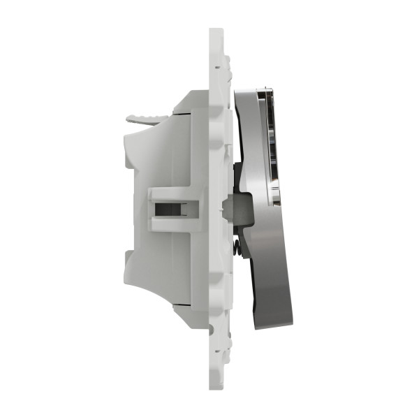 Poussoir aluminium Schneider Odace avec porte-étiquette fixation à vis