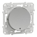 Poussoir lumineux aluminium Schneider Odace Localisation avec LED bleu 0,15mA fixation à vis