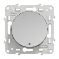 Poussoir lumineux aluminium Schneider Odace Localisation avec LED bleu 0,15mA fixation à vis