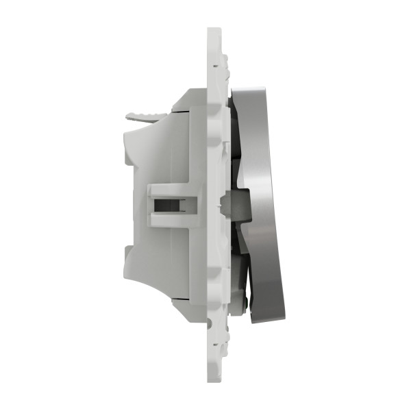 Poussoir lumineux aluminium Schneider Odace Localisation avec LED bleu 0,15mA fixation à vis